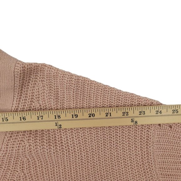 Poof Apparel Light Pink 3 Button Knit V Neck Cardigan Womens M Long Sleeve NEW - Picture 4 of 15